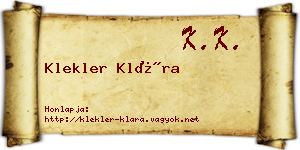 Klekler Klára névjegykártya