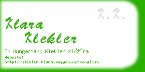 klara klekler business card